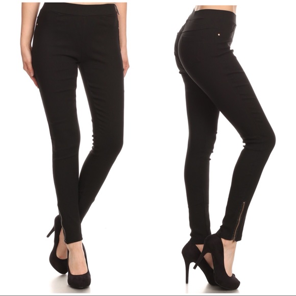 Pants - CLEARANCE ‼️BLACK TWILLED - PANT WITH ANKLE ZIPPER